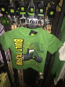 New W/Tags Dealers Licensed John Deere Boys L(7) Green “Built To Farm” T-Shirt - Picture 1 of 3