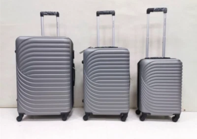 Suitcase Set of 3 ABS Cabin Hard Shell Luggage Travel Trolley 4Wheel Lightweight - Image 1 of 4