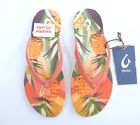 OluKai Damskie ananasowe płaskie sandały Coral Ho'opio Hau Klapki - 8 9 10
