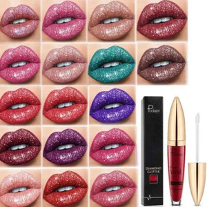 Make up 17 Shades Cosmetic Long-Lasting Glitter Liquid Lip Gloss Waterproof 5ml - Picture 1 of 30