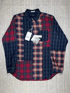 ENGINEERED GARMENTS Short Collar Shirt, MEN'S MEDIUM, Patchwork Soft Flannel USA - Picture 1 of 8