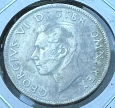 Gran Bretaña Jorge VI 1947 plata 2 chelines 5,56 g Ag Melt - se ve como moneda 2x2 Foto 1 de 4