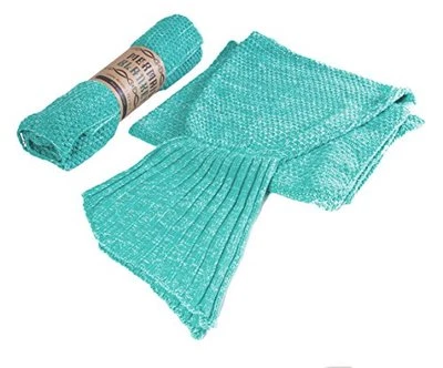 Manta cola de sirena - Saco de dormir suave tejido a mano de ganchillo para adultos Foto 1 de 3