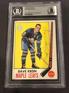 Tarjeta firmada por Dave Keon 1969-70 Topps #51 Beckett autenticada (BAS) - Imagen 1 de 3
