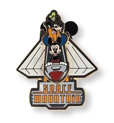 Prendedor Disney Mickey Mouse y Goofy Space Mountain Slider Pin 2008 Foto 1 de 2