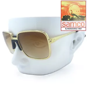 SAMCO by MAZZUCCHELLI Italy Gold colour 1970's Vintage Sunglasses #VS995 - Picture 1 of 14