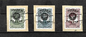 Poland LOT Sc 27 to 29 ON Piece 375 ON COVER C8 BL 6 021 USED Imperf Pair FVF - Picture 1 of 4