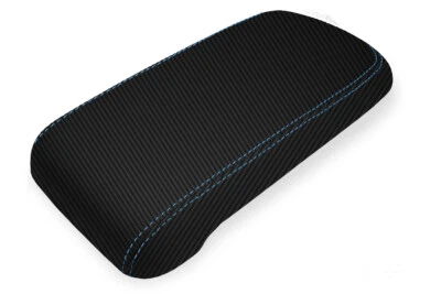 Fits 2015-2019 Chevrolet Colorado Carbon Fiber Console Lid Cover Blue Stitch - Изображение 1 из 4