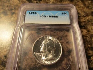 1956 WASHINGTON SILVER QUARTER ICG MS66 2101 - Picture 1 of 2