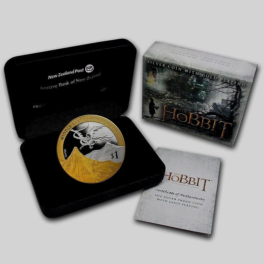 New Zealand-  2013 - 1 OZ Silver Proof Coin-  Hobbit Coin - Desolation of Smaug - Image 1 of 3