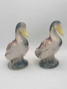 Waterfowl Male Mallard Duck Figurines Statues Hand Painted Vintage Pair Set of 2 - Picture 1 of 8