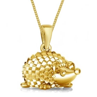 Igel Anhänger Halskette 925 Silber Rose Gold Rotgold Tiere Damen Jungen Kette - Bild 1 von 4