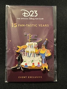 DISNEY DEC D23 15TH ANNIVERSARY EMPEROR'S NEW GROOVE CAKE PIN ON CARD LE 300 - Picture 1 of 1