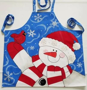 Vintage Schneemann und Kardinal Schürze Weihnachten Küche Urlaub Koch Unisex Koch   - Bild 1 von 4