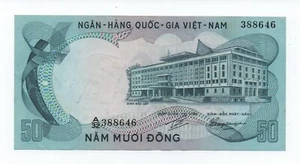 VIETNAM SOUTH 50 DONG 1972 PICK 30 LOOK SCANS - Picture 1 of 2