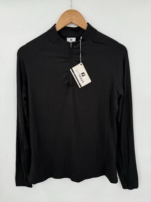 NUEVO Pullover FootJoy FJ 1/4 Cremallera Mujer Capa Media Negro Golf Ocio Foto 1 de 4