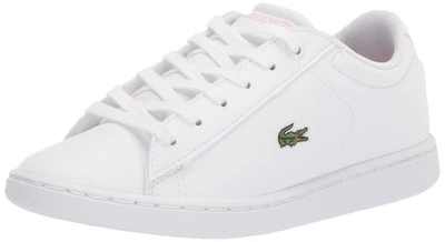 Zapatos Lacoste Niños Carnaby Evo 0121 1 Suc | Blanco/Rosa Claro | Auténticos Nuevos Foto 1 de 4