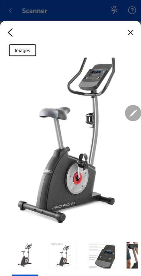 ProForm PFEX61621 Cycle Trainer 300 Ci Upright Stationary Exercise Bike with