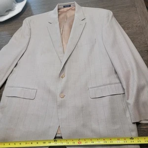 Blazer Abrigo Deportivo Ralph By Ralph Lauren Clásico Tostado Cuadros Lana Seda Lino 50R - Imagen 1 de 15