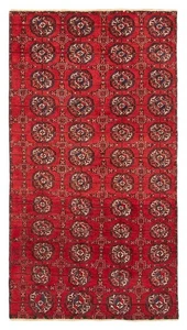 Vintage Geometric Hand-Knotted Carpet 3'1" x 5'9" Traditional Wool Area Rug - Picture 1 of 9