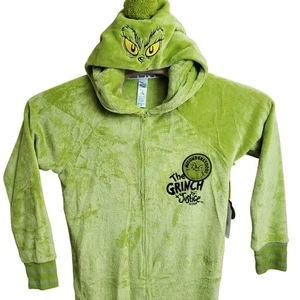 Justice Sleep The Grinch Union Anzug grün XL 16 18 schwer entflammbar Kinder neu mit Etikett - Bild 1 von 9