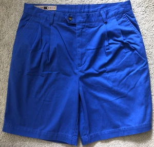 Cutter & Buck Royal Blue Pleated Golf Shorts 100% Cotton Men's Size 36 - Picture 1 of 6