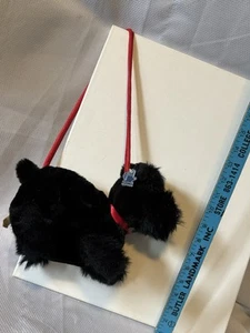 NUEVO Cartera de Peluche Perro Scottie Negra Applausos Años 90 Stock Muerto ¡LINDA! Niñas - Imagen 1 de 12