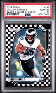 2024 Prizm Saquon Barkley Black & White Checkerboard #232 PSA 10 Gem Mint Eagles - Picture 1 of 2