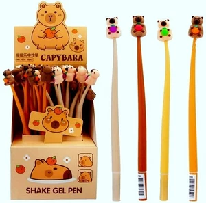 4tlg. Set Gel-Stift Gelschreiber Capybara Wasserschwein Wackelstift NEU - Bild 1 von 2
