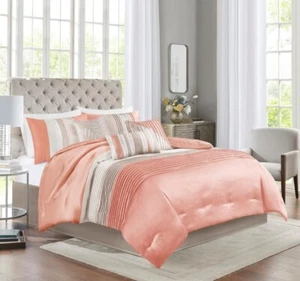 Madison Park King Size Bed skirt Beige Khaki 14.5 Inch Drop NEW Sheen Luxury - Picture 1 of 5