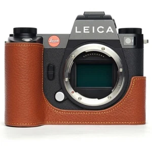 Funda protectora de media cámara de cuero genuino hecha a mano para Leica SL SL2 SL3 - Imagen 1 de 33