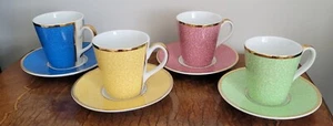RARE Vintage Royal Worcester Expresso Coffee Cups Saucers Queen's 80th Birthday - Picture 1 of 19