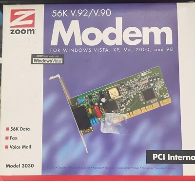 ZOOM 3030 56K  Modem  V.92/V.90 PCI INTERNAL Dialup Modem - Image 1 of 4