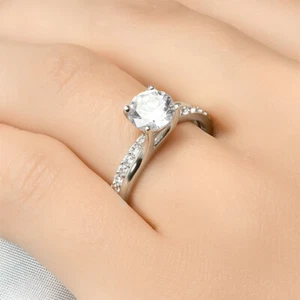 Juego de anillos de compromiso de banda de boda entrelazados de 1,45 quilates para mujer talla 5-9 - Imagen 1 de 7
