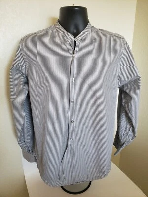 Gucci Mens Striped Dress Shirt Made in Italy Banded Collar 38/15 Rare Upscale - Image 1 of 4