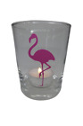 Deko Teelicht Glas Windlicht print "Flamingo" pink Teelichthalter Handmade