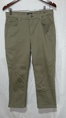Pantalón capri de pierna recta verde elástico Jones New York para mujer talla 8 Foto 1 de 4
