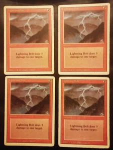 MTG 4x Lightning Bolt- Revised - Magic the Gathering Poor - Imagen 1 de 2