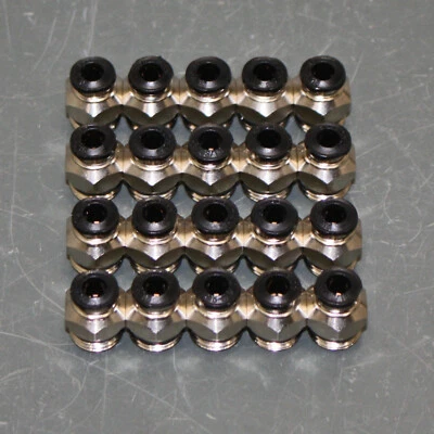 (20) Straight Adapter Pipe Tube Fittings, 1/4" MNPT x 3/16" / 5 mm, Nickel Brass - Image 1 of 4