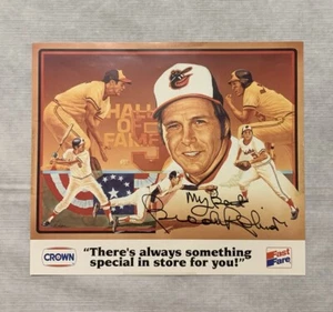 BROOKS ROBINSON Autographed Signed Crown Fast Fare 10”x8.5” Card Baltimore - Picture 1 of 9