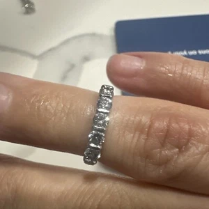 Tiffany & Co Platinum Diamond Band Ring 3mm Half Circle Shared Prong - Picture 1 of 8