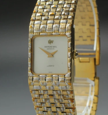 [Exc+5]  Vintage Raymond Weil 8058 Women Quartz 18K Gold Plated Watch from Japan - Image 1 of 4