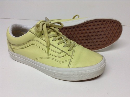 Vans scarpa da ginnastica donna in pelle giallo pallido con lacci taglia 7