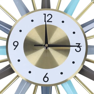23 Inch Retro Metal Art Sunburst Clock Vintage Mid Century Modern Wall Clock NEW - Picture 1 of 8