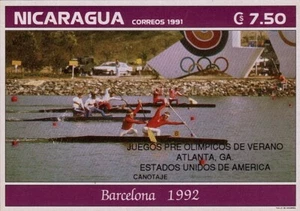 Nicaragua Summer Olympics Barcelona Sc 1933a OVERPRINTED IMPERF MNH 1992 CV$5.00 - Picture 1 of 1