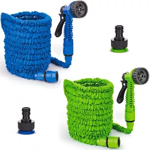 More details for expandable garden hose pipe anti kink with 7 function water spray gun magic hose