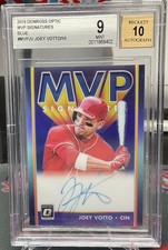 2019 Panini Donruss Optic Joey Votto MVP Signatures Auto Blue /10 BGS 9/10 