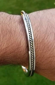 Sikh kara stainless steel twisted brassedge flat kada singh kaur karra bangle w3 - Picture 1 of 10