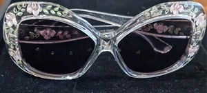 Vintage Lucite Sunglasses Floral Frames Made in France Ooh-La-La - Picture 1 of 9