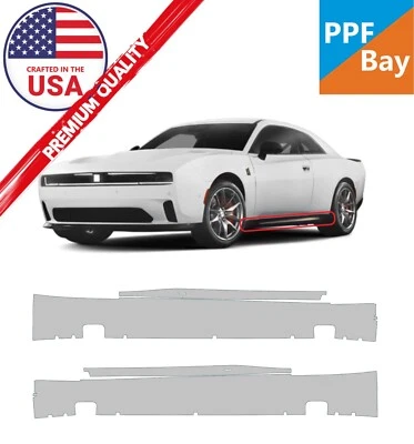 For Dodge Charger Daytona 2024-2025 RockerPanel Paint Protection Film PreCut PPF - Image 1 of 4